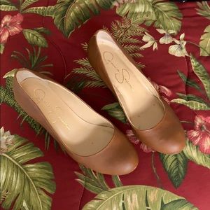 Jessica Simpson wedge heel brown size 8